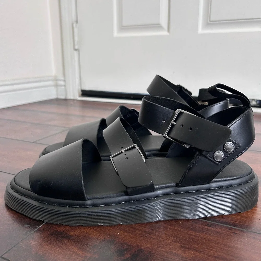 NWT Dr. Martens GRYPHON Brando‎ Leather Gladiator Sandals Men's 13 Minimalist